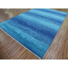 Load image into Gallery viewer, 10&#39;x14&#39;1&quot; Denim Blue, Modern Chiaroscuro Collection, Hand Knotted, Thick And Plush, Pure Wool Oriental Rug FWR474228