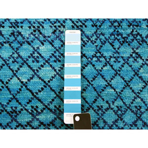 10'x14'1" Denim Blue, Modern Chiaroscuro Collection, Hand Knotted, Thick And Plush, Pure Wool Oriental Rug FWR474228