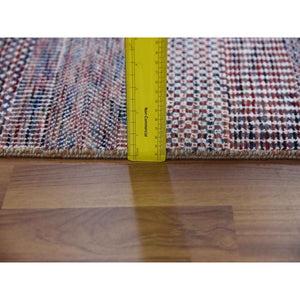 10'1"x14' Terracotta Red, Wool And Silk Hand Knotted, Modern Grass Design Gabbeh Densely Woven, Oriental Rug FWR474672