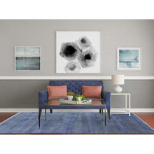 Load image into Gallery viewer, 6&#39;1&quot;x9&#39;1&quot; Denim Blue, Wool And Silk Hand Knotted, Modern Grass Design Gabbeh Densely Woven, Oriental Rug FWR474732
