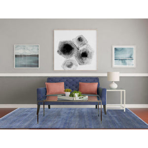 6'1"x9'1" Denim Blue, Wool And Silk Hand Knotted, Modern Grass Design Gabbeh Densely Woven, Oriental Rug FWR474732