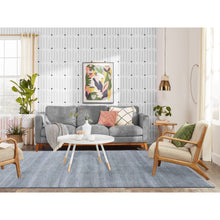 Load image into Gallery viewer, 6&#39;x9&#39;2&quot; Gray, Modern Grass Design Gabbeh, Densely Woven Wool And Silk Hand Knotted, Oriental Rug FWR474744