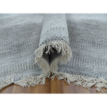 Load image into Gallery viewer, 6&#39;x9&#39;2&quot; Gray, Modern Grass Design Gabbeh, Densely Woven Wool And Silk Hand Knotted, Oriental Rug FWR474744