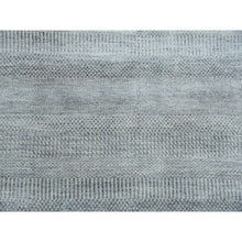 Load image into Gallery viewer, 6&#39;x9&#39;2&quot; Gray, Modern Grass Design Gabbeh, Densely Woven Wool And Silk Hand Knotted, Oriental Rug FWR474744