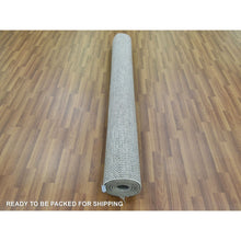 Load image into Gallery viewer, 6&#39;x9&#39;2&quot; Gray, Modern Grass Design Gabbeh, Densely Woven Wool And Silk Hand Knotted, Oriental Rug FWR474744