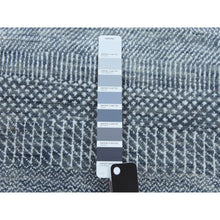 Load image into Gallery viewer, 2&#39;6&quot;x10&#39;2&quot; Gray, Densely Woven Wool And Silk Hand Knotted, Modern Grass Design Gabbeh, Runner Oriental Rug FWR474780