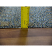 Load image into Gallery viewer, 2&#39;7&quot;x15&#39;5&quot; Shades of Blue, Modern Grass Design Gabbeh, Densely Woven Wool and Silk Hand Knotted, XL Runner Oriental Rug FWR474798