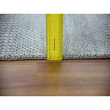 Load image into Gallery viewer, 2&#39;6&quot;x10&#39; Gray, Hand Knotted Modern Grass Design Gabbeh, Densely Woven Wool And Silk, Runner Oriental Rug FWR474804