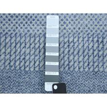 Load image into Gallery viewer, 2&#39;6&quot;x10&#39; Silver Blue, Hand Knotted Modern Grass Design Gabbeh, Densely Woven Wool And Silk, Runner Oriental Rug FWR474828