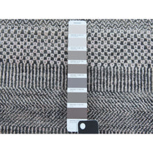 Load image into Gallery viewer, 2&#39;8&quot;x10&#39;2&quot; Gray, Densely Woven Wool And Silk Hand Knotted, Modern Grass Design Gabbeh, Runner Oriental Rug FWR474840