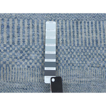 Load image into Gallery viewer, 2&#39;6&quot;x12&#39; Gray, Modern Grass Design Gabbeh, Densely Woven Wool And Silk Hand Knotted, Runner Oriental Rug FWR474852