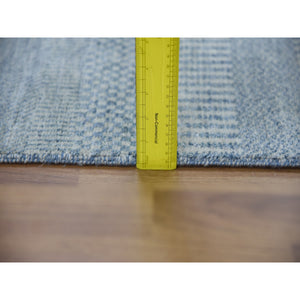 2'6"x12' Gray, Modern Grass Design Gabbeh, Densely Woven Wool And Silk Hand Knotted, Runner Oriental Rug FWR474852