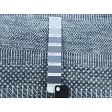 Load image into Gallery viewer, 2&#39;10&quot;x10&#39;2&quot; Gray, Modern Grass Design Gabbeh, Densely Woven Wool And Silk Hand Knotted, Runner Oriental Rug FWR474882