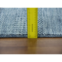 Load image into Gallery viewer, 2&#39;10&quot;x10&#39;2&quot; Gray, Modern Grass Design Gabbeh, Densely Woven Wool And Silk Hand Knotted, Runner Oriental Rug FWR474882