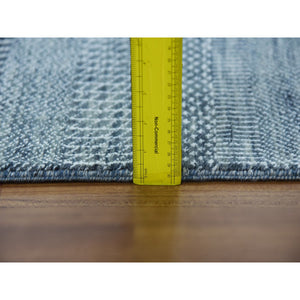 2'10"x10'2" Gray, Modern Grass Design Gabbeh, Densely Woven Wool And Silk Hand Knotted, Runner Oriental Rug FWR474882