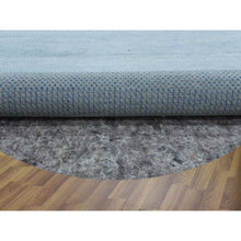 Load image into Gallery viewer, 5&#39;10&quot;x5&#39;10&quot; Light Blue, Densely Woven Wool And Silk Hand Knotted, Modern Grass Design Gabbeh, Round Oriental Rug FWR474942