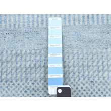 Load image into Gallery viewer, 5&#39;10&quot;x5&#39;10&quot; Light Blue, Densely Woven Wool And Silk Hand Knotted, Modern Grass Design Gabbeh, Round Oriental Rug FWR474942