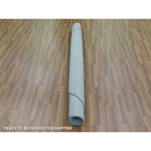 Load image into Gallery viewer, 5&#39;10&quot;x5&#39;10&quot; Light Blue, Densely Woven Wool And Silk Hand Knotted, Modern Grass Design Gabbeh, Round Oriental Rug FWR474942