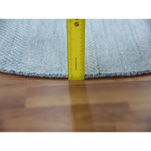 Load image into Gallery viewer, 5&#39;10&quot;x5&#39;10&quot; Light Blue, Densely Woven Wool And Silk Hand Knotted, Modern Grass Design Gabbeh, Round Oriental Rug FWR474942