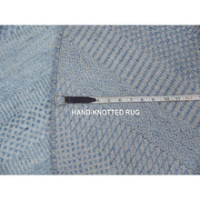 Load image into Gallery viewer, 5&#39;10&quot;x5&#39;10&quot; Light Blue, Densely Woven Wool And Silk Hand Knotted, Modern Grass Design Gabbeh, Round Oriental Rug FWR474942