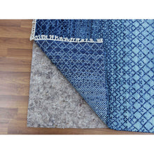 Load image into Gallery viewer, 9&#39;10&quot;x14&#39; Denim Blue, Modern Chiaroscuro Collection, Thick And Plush Pure Wool Hand Knotted, Oriental Rug FWR475002