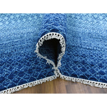Load image into Gallery viewer, 9&#39;10&quot;x14&#39; Denim Blue, Modern Chiaroscuro Collection, Thick And Plush Pure Wool Hand Knotted, Oriental Rug FWR475002