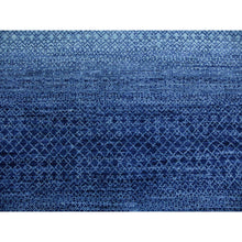 Load image into Gallery viewer, 9&#39;10&quot;x14&#39; Denim Blue, Modern Chiaroscuro Collection, Thick And Plush Pure Wool Hand Knotted, Oriental Rug FWR475002