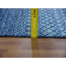 Load image into Gallery viewer, 9&#39;10&quot;x14&#39; Denim Blue, Modern Chiaroscuro Collection, Thick And Plush Pure Wool Hand Knotted, Oriental Rug FWR475002