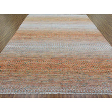 Load image into Gallery viewer, 9&#39;10&quot;x13&#39;10&quot; Orange, Hand Knotted Modern Chiaroscuro Collection, Thick and Plush Pure Wool, Oriental Rug FWR475008