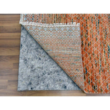 Load image into Gallery viewer, 9&#39;10&quot;x13&#39;10&quot; Orange, Hand Knotted Modern Chiaroscuro Collection, Thick and Plush Pure Wool, Oriental Rug FWR475008