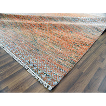 Load image into Gallery viewer, 9&#39;10&quot;x13&#39;10&quot; Orange, Hand Knotted Modern Chiaroscuro Collection, Thick and Plush Pure Wool, Oriental Rug FWR475008