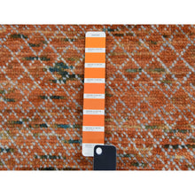 Load image into Gallery viewer, 9&#39;10&quot;x13&#39;10&quot; Orange, Hand Knotted Modern Chiaroscuro Collection, Thick and Plush Pure Wool, Oriental Rug FWR475008