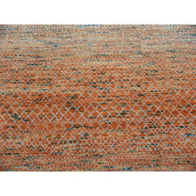 Load image into Gallery viewer, 9&#39;10&quot;x13&#39;10&quot; Orange, Hand Knotted Modern Chiaroscuro Collection, Thick and Plush Pure Wool, Oriental Rug FWR475008