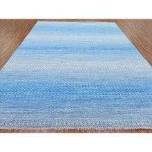 Load image into Gallery viewer, 10&#39;x14&#39;3&quot; Light Blue, Pure Wool Hand Knotted, Modern Chiaroscuro Collection Thick And Plush, Oriental Rug FWR475014