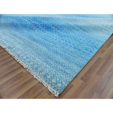 Load image into Gallery viewer, 10&#39;x14&#39;3&quot; Light Blue, Pure Wool Hand Knotted, Modern Chiaroscuro Collection Thick And Plush, Oriental Rug FWR475014
