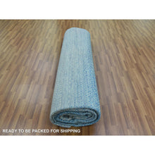 Load image into Gallery viewer, 10&#39;x14&#39;3&quot; Light Blue, Pure Wool Hand Knotted, Modern Chiaroscuro Collection Thick And Plush, Oriental Rug FWR475014
