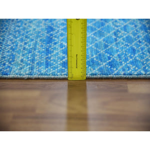 10'x14'3" Light Blue, Pure Wool Hand Knotted, Modern Chiaroscuro Collection Thick And Plush, Oriental Rug FWR475014