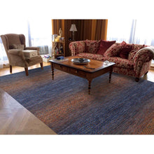 Load image into Gallery viewer, 10&#39;x14&#39;5&quot; Orange, Thick and Plush Pure Wool Hand Knotted, Modern Chiaroscuro Collection, Oriental Rug FWR475026