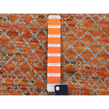 Load image into Gallery viewer, 10&#39;1&quot;x14&#39; Orange, Thick and Plush Pure Wool Hand Knotted, Modern Chiaroscuro Collection, Oriental Rug FWR475044