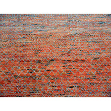 Load image into Gallery viewer, 10&#39;1&quot;x14&#39; Orange, Thick And Plush Pure Wool Hand Knotted, Modern Chiaroscuro Collection, Oriental Rug FWR475044