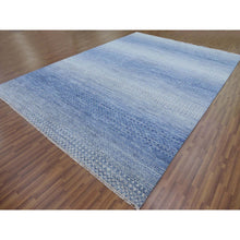 Load image into Gallery viewer, 10&#39;x14&#39;1&quot; Blue, Modern Chiaroscuro Collection, Thick And Plush Pure Wool Hand Knotted, Oriental Rug FWR475050