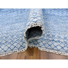 Load image into Gallery viewer, 10&#39;x14&#39;1&quot; Blue, Modern Chiaroscuro Collection, Thick And Plush Pure Wool Hand Knotted, Oriental Rug FWR475050