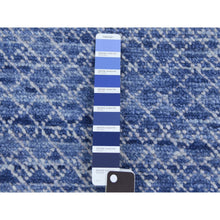 Load image into Gallery viewer, 10&#39;x14&#39;1&quot; Blue, Modern Chiaroscuro Collection, Thick And Plush Pure Wool Hand Knotted, Oriental Rug FWR475050