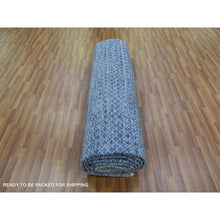 Load image into Gallery viewer, 10&#39;x14&#39;1&quot; Blue, Modern Chiaroscuro Collection, Thick And Plush Pure Wool Hand Knotted, Oriental Rug FWR475050