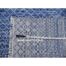 Load image into Gallery viewer, 10&#39;x14&#39;1&quot; Blue, Modern Chiaroscuro Collection, Thick And Plush Pure Wool Hand Knotted, Oriental Rug FWR475050