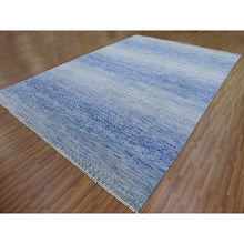 Load image into Gallery viewer, 10&#39;x14&#39;4&quot; Blue, Thick And Plush Pure Wool Hand Knotted, Modern Chiaroscuro Collection, Oriental Rug FWR475068