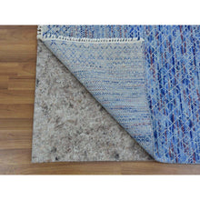 Load image into Gallery viewer, 10&#39;x14&#39;4&quot; Blue, Thick And Plush Pure Wool Hand Knotted, Modern Chiaroscuro Collection, Oriental Rug FWR475068