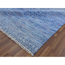 Load image into Gallery viewer, 10&#39;x14&#39;4&quot; Blue, Thick And Plush Pure Wool Hand Knotted, Modern Chiaroscuro Collection, Oriental Rug FWR475068