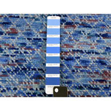 Load image into Gallery viewer, 10&#39;x14&#39;4&quot; Blue, Thick And Plush Pure Wool Hand Knotted, Modern Chiaroscuro Collection, Oriental Rug FWR475068