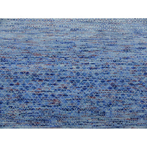 10'x14'4" Blue, Thick And Plush Pure Wool Hand Knotted, Modern Chiaroscuro Collection, Oriental Rug FWR475068